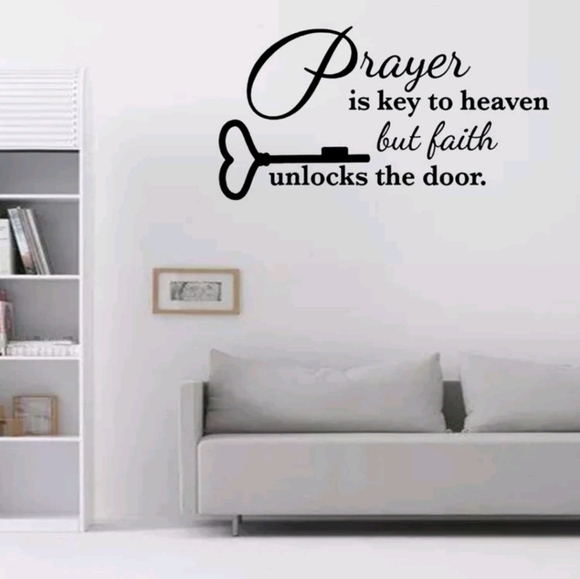 Prayer is the Key to Heaven but Faith....Graphic Wall Sticker - Picture 1 of 3